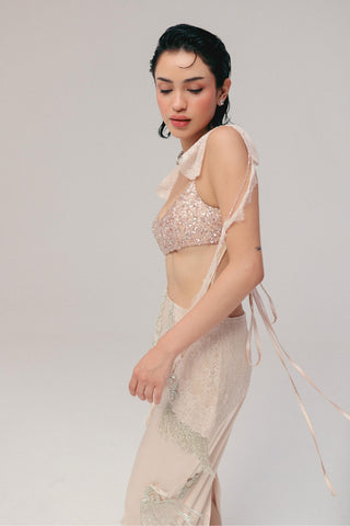 Skirt Set for Indian Wedding - Pink Grace Statement by The Little Black Bow