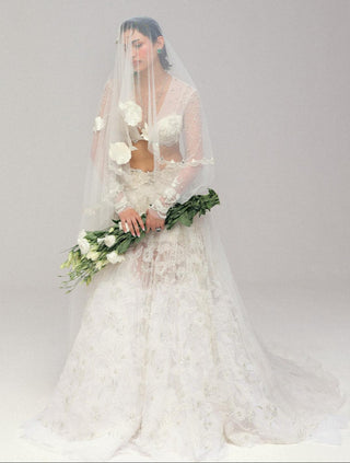 Pearl Lehenga Set for Indian Wedding - White Grace Vintage Pearl by The Little Black Bow