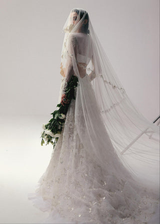 Pearl Lehenga Set for Indian Wedding - White Grace Vintage Pearl by The Little Black Bow