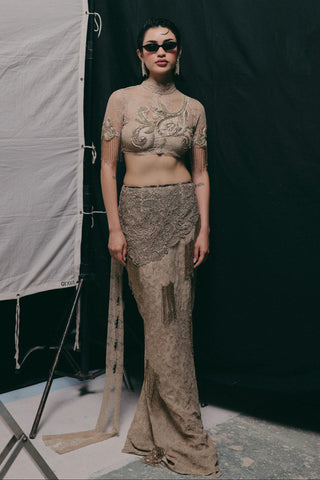 Skirt Set for Indian Wedding - Gold Grace Filigree by The Little Black Bow