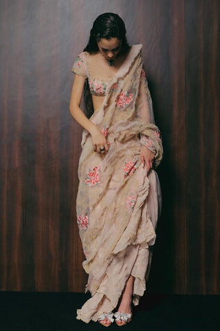 Pink Saree Set for Indian Wedding - Rose by The Little Black Bow