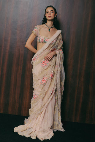 Pink Saree Set for Indian Wedding - Rose by The Little Black Bow