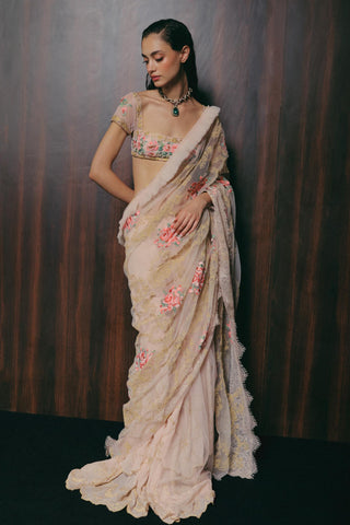 Pink Saree Set for Indian Wedding - Rose by The Little Black Bow