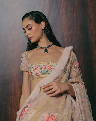 Pink Saree Set for Indian Wedding - Rose by The Little Black Bow