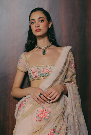 Pink Saree Set for Indian Wedding - Rose by The Little Black Bow