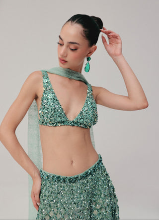 Blue Lehenga for Indian Wedding - Blue Grace Sequin by The Little Black Bow