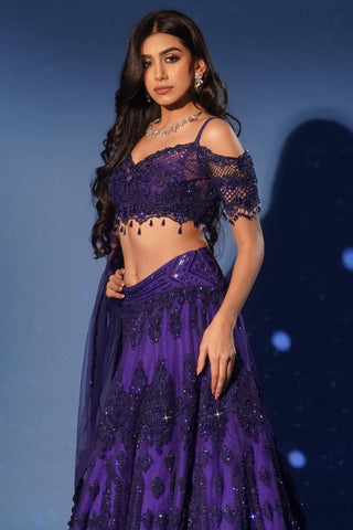 Lehenga set for Indian Wedding – Royal Blue Sangeet Elegance by Archana Kochhar