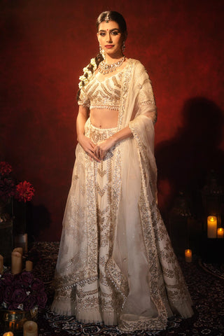Bridal lehenga set for Indian Wedding – Ivory Gotta Patti by Archana Kochhar