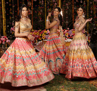 Lehenga Set for Indian Wedding - Peacock Sheesh Ensemble by Archana Kochhar