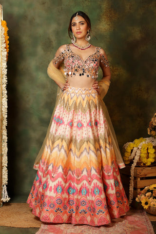 Lehenga Set for Indian Wedding - Colourburst Sheesh Edit by Archana Kochhar