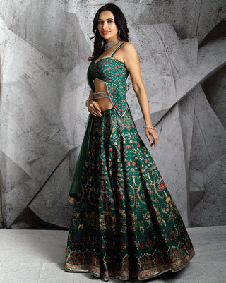 Emerald paradise printed lehenga set