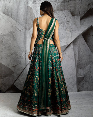 Emerald paradise printed lehenga set