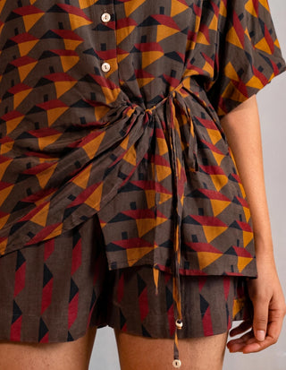 Co-Ord Set for Stylish Occasions – Gray Homebar Printed by Nautanky