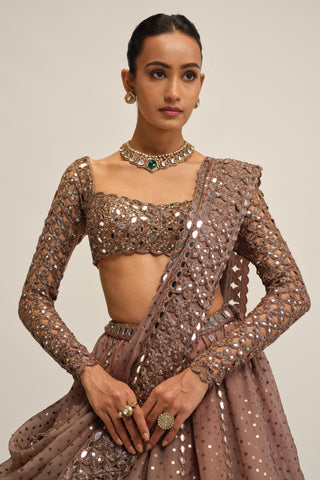 sequin lehenga set - Indian Wedding - Modern Maharani Beige by Vvani by Vani Vats