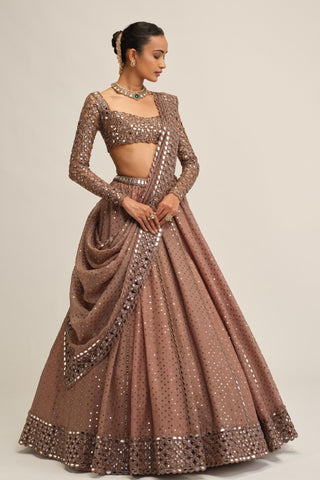 sequin lehenga set - Indian Wedding - Modern Maharani Beige by Vvani by Vani Vats