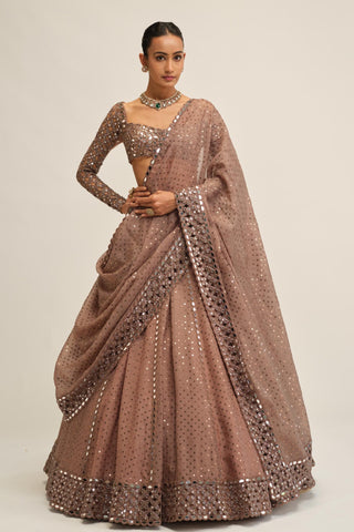 sequin lehenga set - Indian Wedding - Modern Maharani Beige by Vvani by Vani Vats