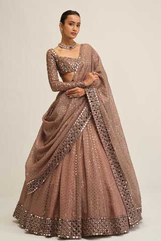 sequin lehenga set - Indian Wedding - Modern Maharani Beige by Vvani by Vani Vats