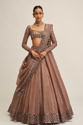 sequin lehenga set - Indian Wedding - Modern Maharani Beige by Vvani by Vani Vats