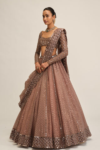 sequin lehenga set - Indian Wedding - Modern Maharani Beige by Vvani by Vani Vats