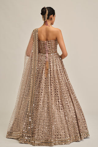 pink corset lehenga - Indian Wedding - modern maharani cutwork corset by Vvani by Vani Vats