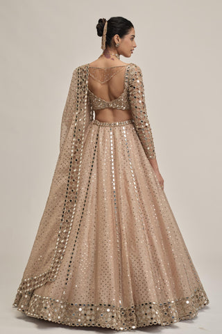 Cutwork Lehenga Set - Indian Wedding - Beige Modern Maharani by Vvani by Vani Vats