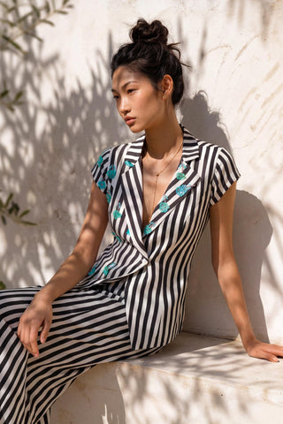Gray co-ord set for Contemporary Wear - Ludo Line Break by Nautanky