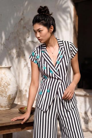 Gray co-ord set for Contemporary Wear - Ludo Line Break by Nautanky