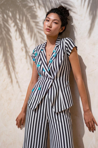 Gray co-ord set for Contemporary Wear - Ludo Line Break by Nautanky