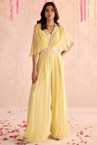 Yellow lotus under bloom jumpsuit