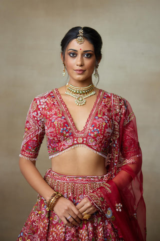 Red Lehenga Set for Indian Wedding – Lovebirds by Shasha Gaba