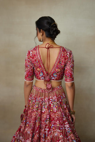 Red Lehenga Set for Indian Wedding – Lovebirds by Shasha Gaba