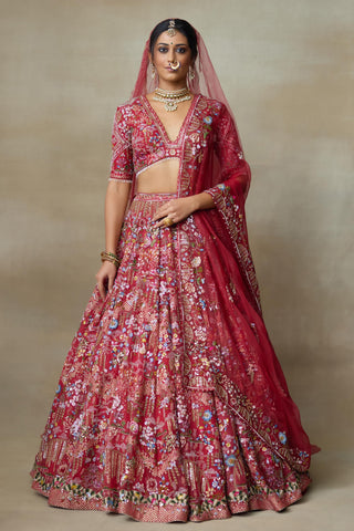 Red Lehenga Set for Indian Wedding – Lovebirds by Shasha Gaba