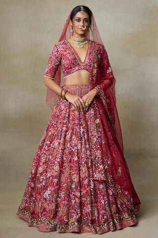 Red Lehenga Set for Indian Wedding – Lovebirds by Shasha Gaba