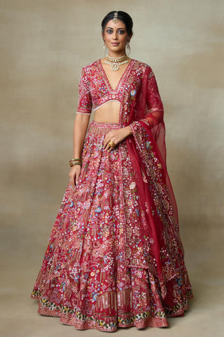 Red Lehenga Set for Indian Wedding – Lovebirds by Shasha Gaba