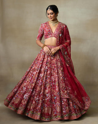 Red Lehenga Set for Indian Wedding – Lovebirds by Shasha Gaba