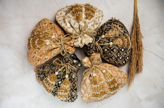 Handbag for Indian Weddings – Gold Leafy Lattice by Nayaab By Sonia