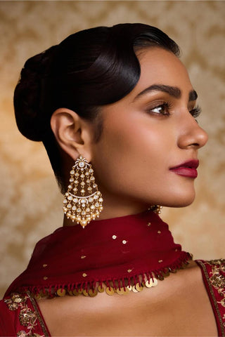 Polki Earrings for Indian Weddings – Gold Leher by Amraani