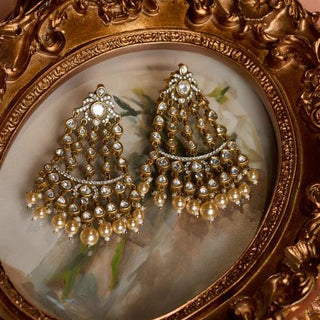Polki Earrings for Indian Weddings – Gold Leher by Amraani