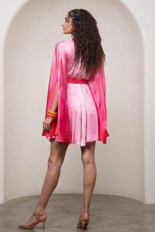 Cape Dress for Contemporary Wear - Siro Lila Pink by Advait
