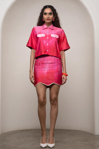 Mini Dress for Contemporary Wear - Pink Siro Lila Mini Set by Advait