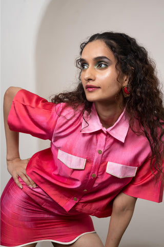 Mini Dress for Contemporary Wear - Pink Siro Lila Mini Set by Advait