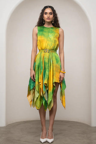 Mini Dress for Contemporary Wear - Multicolor Siro Lira Tinkerbell by Advait