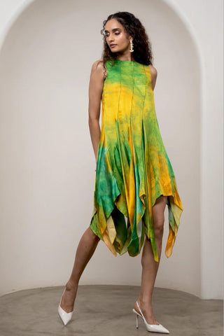 Mini Dress for Contemporary Wear - Multicolor Siro Lira Tinkerbell by Advait