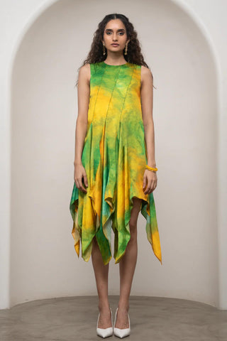 Mini Dress for Contemporary Wear - Multicolor Siro Lira Tinkerbell by Advait