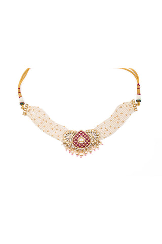 Choker Set for Indian Weddings – Red Manikya Mukta by Amraani