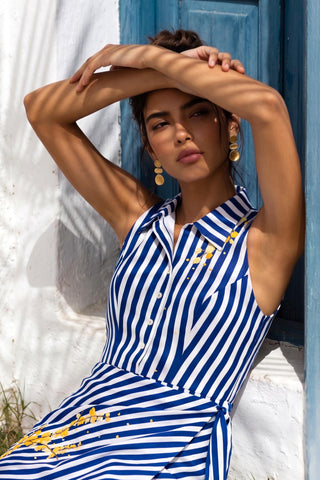 Blue playsuit for Contemporary Wear - Master Move Ludo by Nautanky