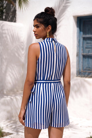 Blue playsuit for Contemporary Wear - Master Move Ludo by Nautanky