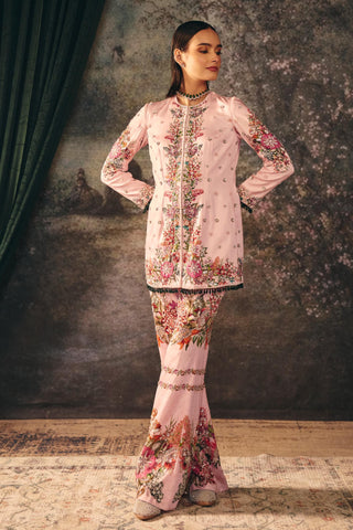 Printed Palazzo Set Contemporary Wear â€“ Pink Silvara Palazzo by Mani Bhatia