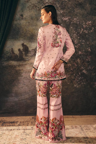 Printed Palazzo Set Contemporary Wear â€“ Pink Silvara Palazzo by Mani Bhatia