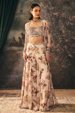 Gharara Set Indian Wedding – Ivory Cristaline Pants by Mani Bhatia